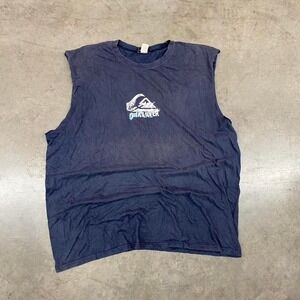 Quiksilver Y2K Sleeveless Skater Tee Shirt Navy Blue Mens 2XL
